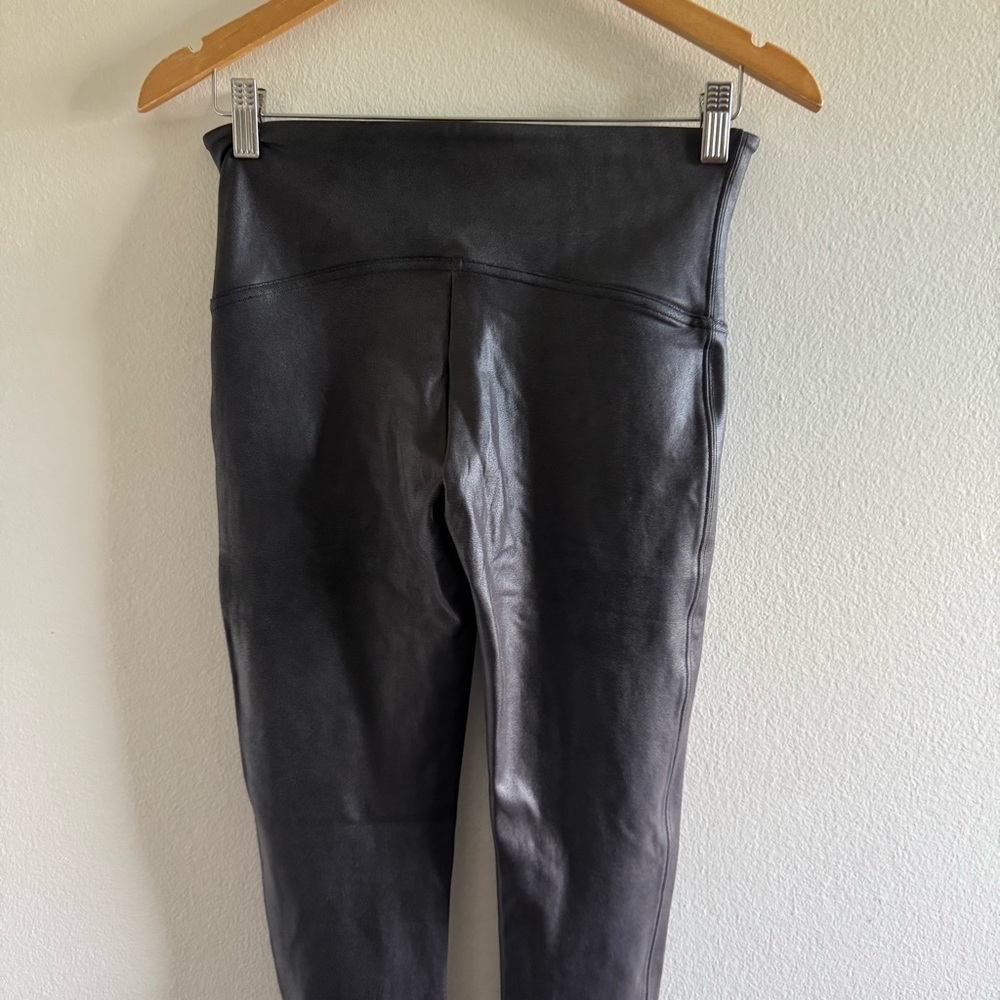 NWT Spanx Black Faux Leather High-Waisted Leggings size Large - Picture 6 of 11